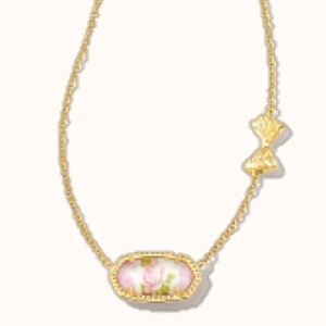 LOVESHACK FANCY x KENDRA SCOTT - ELISA Necklace Gold / Pink Blooming Heirloom